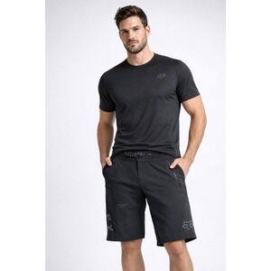 Fox Racing Flexair Shorts Mens 34 Black Mountain Bike MTB Zip Pockets Belted EUC